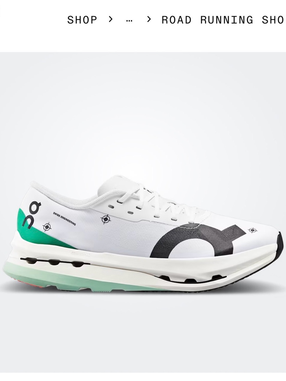 On Running Cloudboom Echo 3 Box — White + Green with Teal Accents